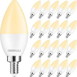 Brand New 20 Pack LED Candelabra Bulbs 60 Watt Equivalent, E12 LED Bulb Soft White 2700K, Type b Light Bulb, LED Chandelier Bulbs 5.5W, Candelabra Bas