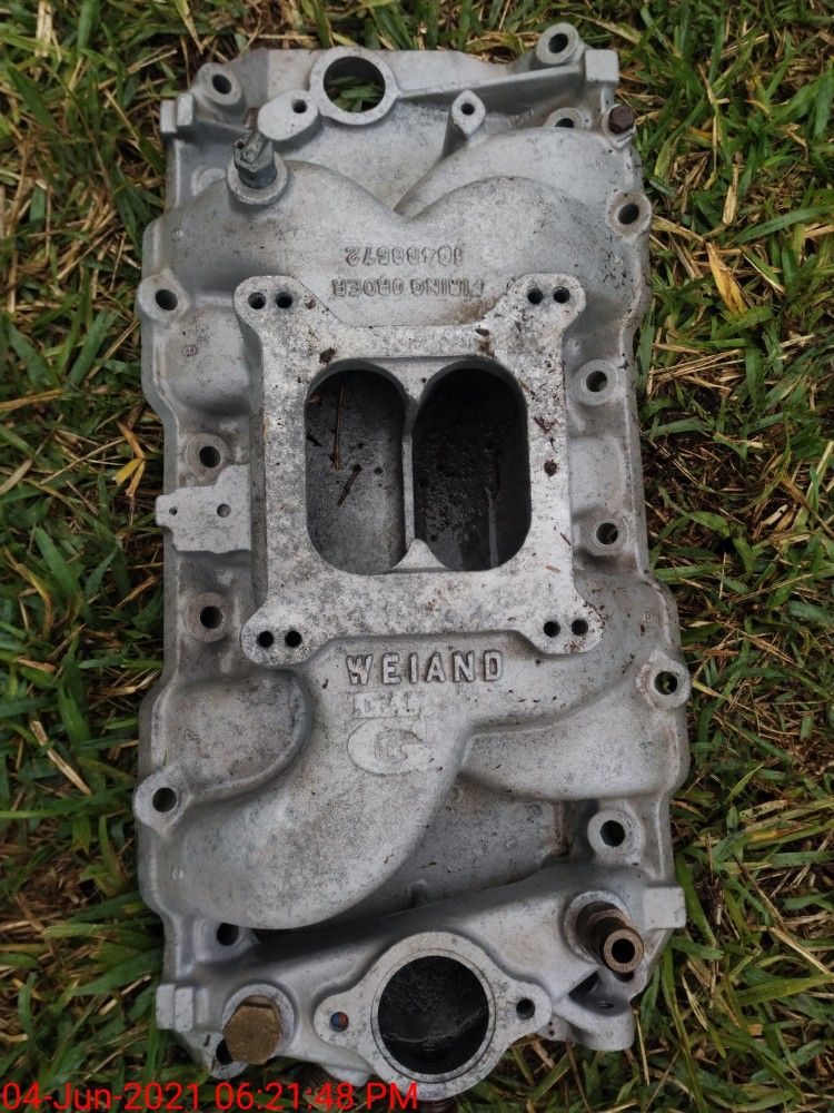 Rectangular Port Chevy Weiand 7535 BBC Rectangle Port Intake Manifold Chevy 396 427 454 496 ...