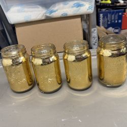 Gold Glass Jars (4)