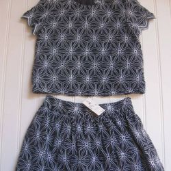 NWT Genuine Kids Oshkosh Girls 2T Dress Blue Top & Skirt Embroidered Outfit

