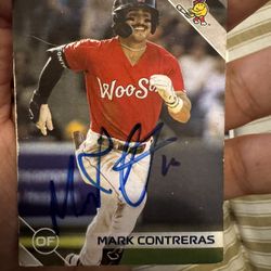 Signed Baseball Cards. Mark Contreras & Ryan Fitzgerald 