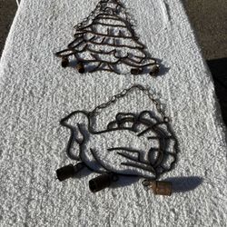 Wind Chimes Vintage Rustic Christmas Tree & Turkey
