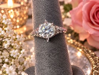 Silver Filigree Solitaire Ring with Round Stone