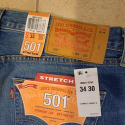 Lot Of Two New  Levi's Jean's Pants In New Condition Size 34x30 
