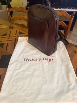 “Grace’s Bags” dark brown backpack