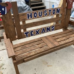 Houston Texans Wooden Bench 