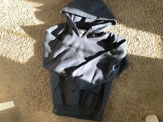 NAVY BLUE CUSTOM PAINT SPLATTER DISTRESSED GILDAN HOODIE (MENS SMALL)