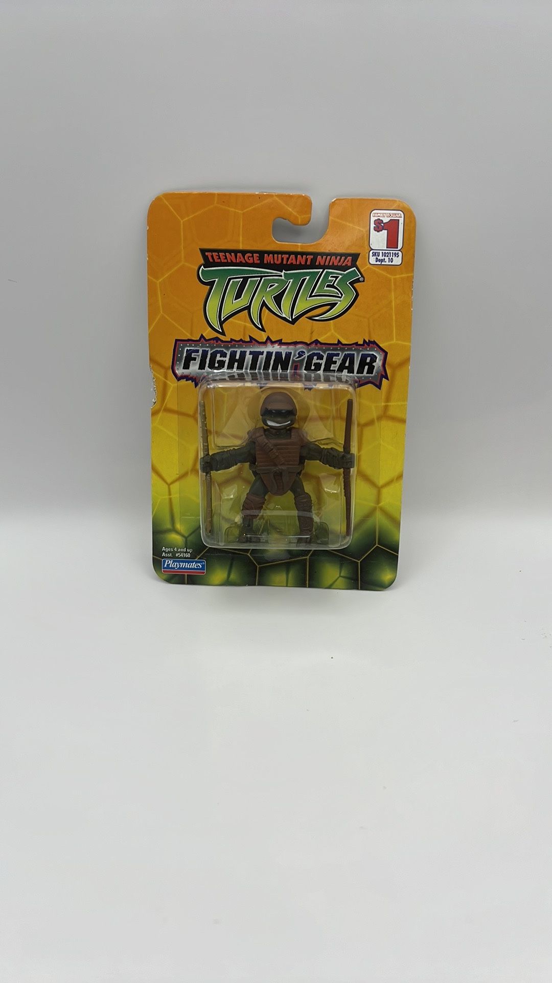 Teenage Mutant Ninja Turtles FIGHTIN GEAR Donatello Miniature 2" TMNT 2004. Cardboard side & back have minor damage see pics