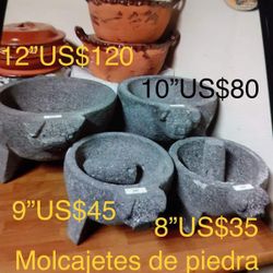 Molcajetes De Piedra Volcánica Originales De Diferentes Tamaños Y Precios 