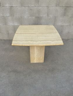 1970s Mid Century Modern Travertine Accent Table