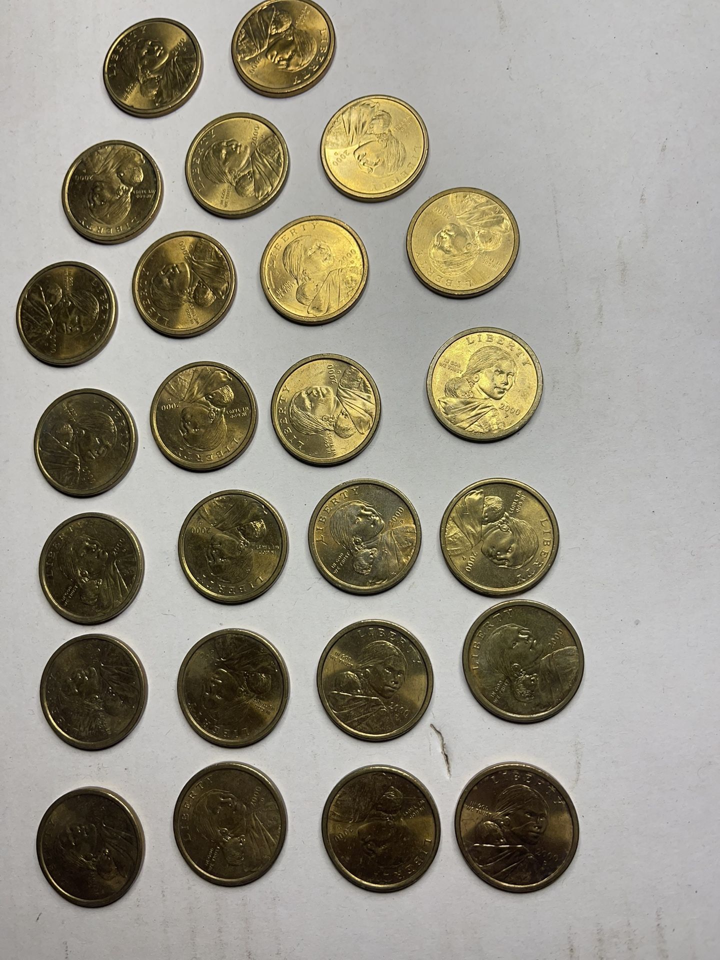 25 Gold Colored Dollar S