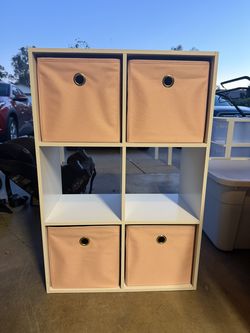 Cubby with boxes