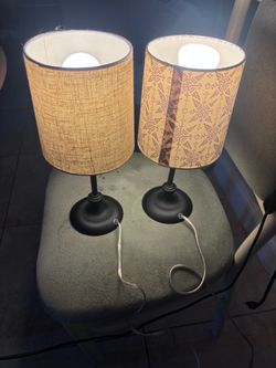 Two small desk lamps
