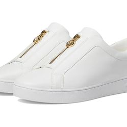Michael Kors Keaton White Gold Slip on Zip up shoes