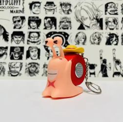 One Piece Transponder Snail Den Mushi Recording Keychain Luffy Straw hat