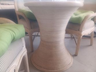 Rattan Dining Table and Chair Set