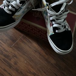 Rainbow checkerboard vans (old skool)