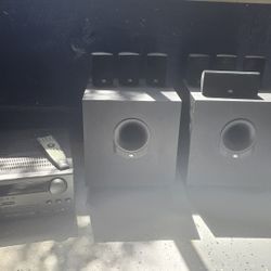 JBL 7 Speaker Plus 2 Subwoofer Home Theater Stereo Setup With Receiver 