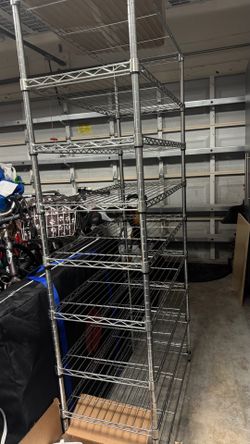 New tall  metal storage with eight shelves