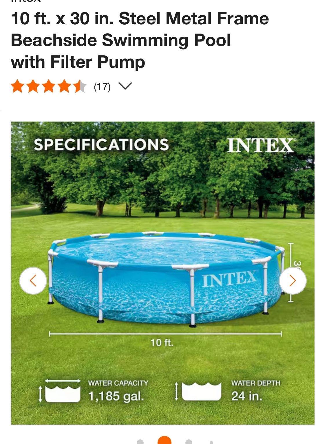 Alberca Intex 10x30 Nueva En Caja Con Filtro Incluido