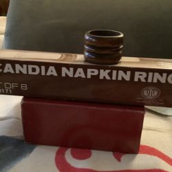 Scandia Napkin Rings Set Of 8 New In Box  Solid Wood