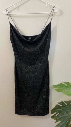 ✨ Windsor Black Sparkly Cowl Neck Mini Dress Size Small✨
