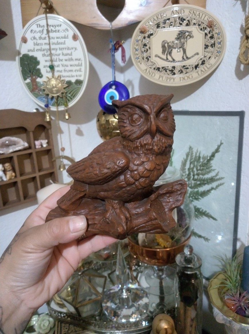 Vintage Pecan Shell Owl