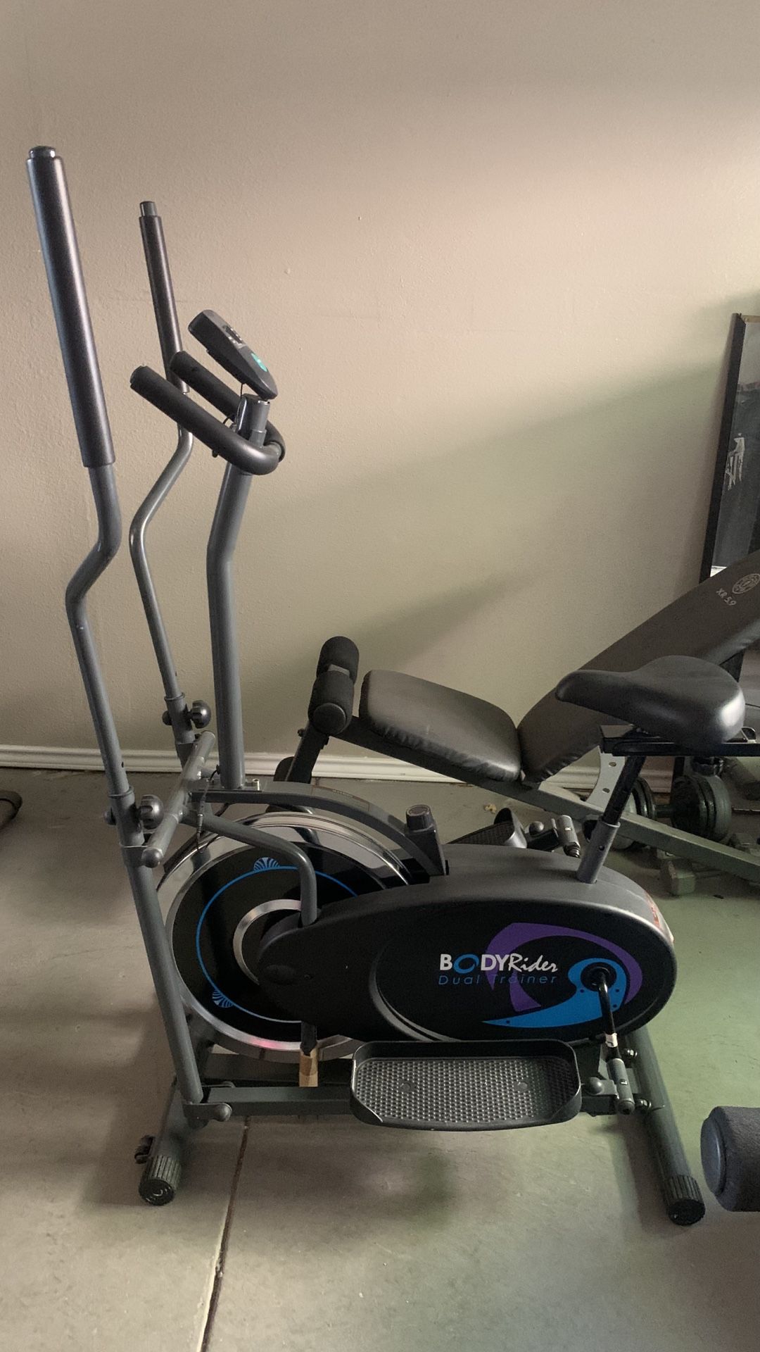 Body Flex Body Rider 2-in-1 Cardio Dual Trainer Elliptical and Upright Exercise Bike, Used 5 Times Only, Like New, NE 79924