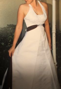 Beautiful halter white wedding gown