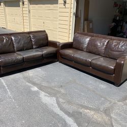 Bassett Real Leather Sofa 