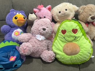many stuffed animals