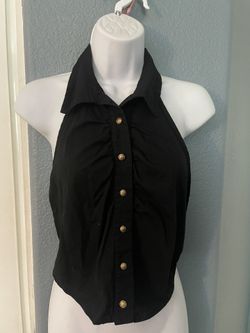 10$ Cute Fashioniova Collar Tie Up Blouse Size Medium
