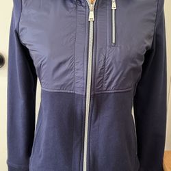 Lauren Ralph Lauren ZipUp NAVY Windbrker Polo Women SZ  Small fleece lined