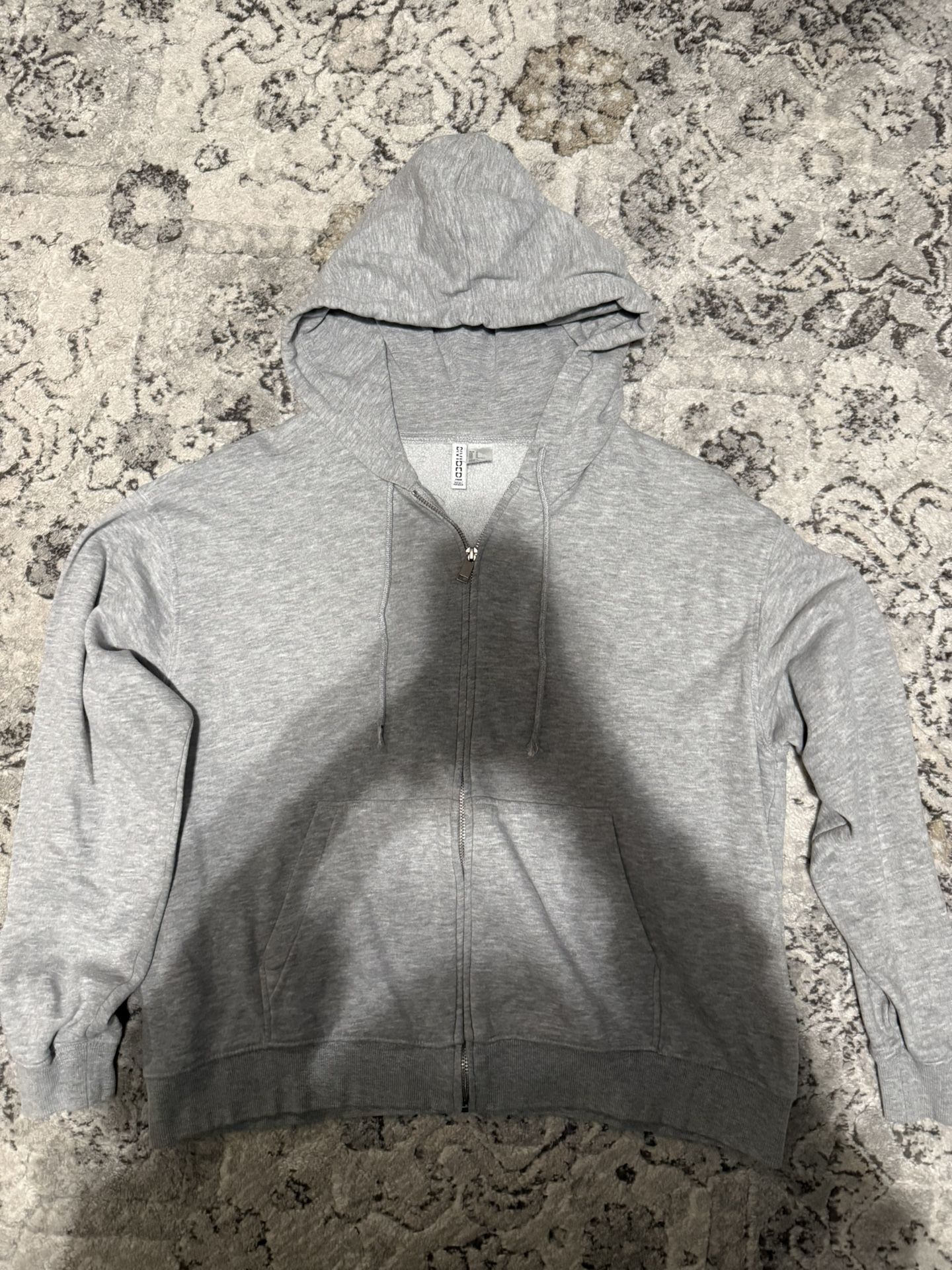 h&m grey zip up hoodie