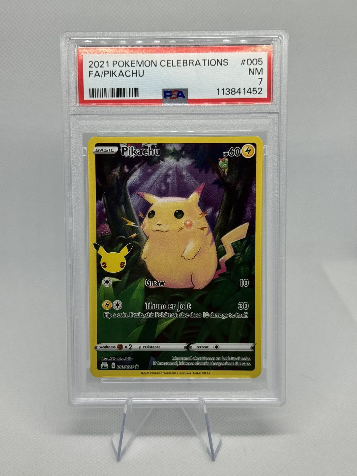 2021 Pokemon Celebrations Pikachu #005 Full Art PSA 7 Near Mint
