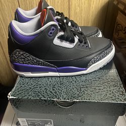 Jordan 3 Court Purple Size 7.5