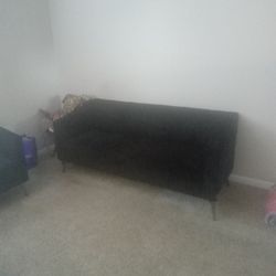 Black Velvet Sofa Set