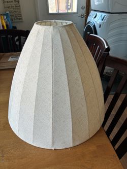 Large Cream Pleated Fabric Lamp Shade