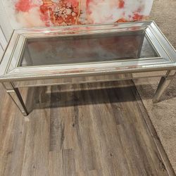 Glass & Silver Coffee Table 