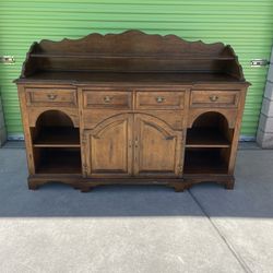 Vintage Antique Hickory White Cabinet Dresser Hutch 