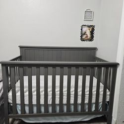 Gray Baby Crib