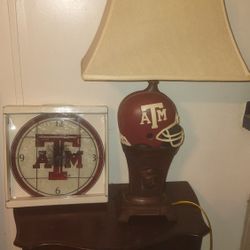 Texas A & M Lamp and Clock