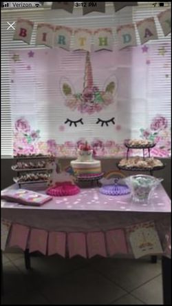 Unicorn theme birthday decor