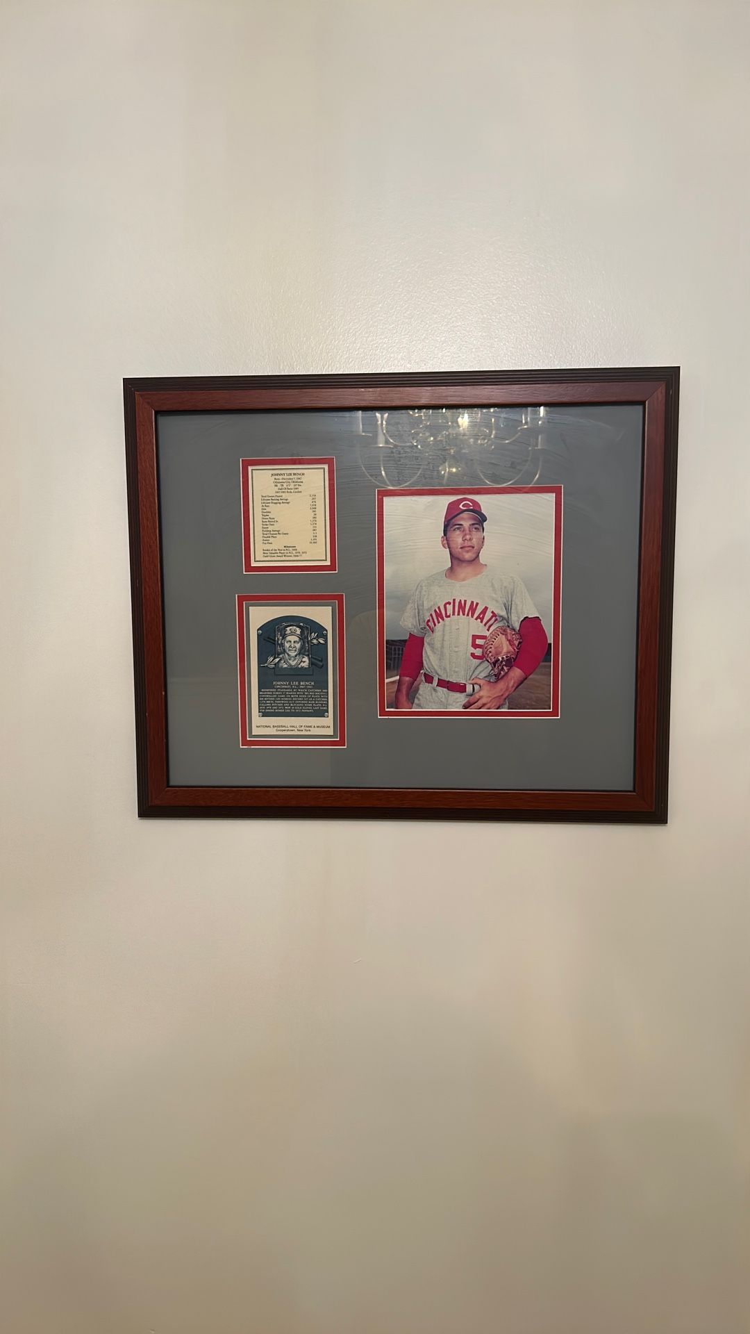 Baseball Wall Art Man Cave Cincinnati Johnny Lee bench