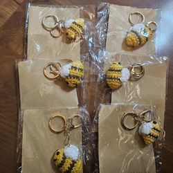Crochet Bumblebee Keychains New