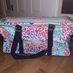 Rainbow/leopard Xl Open Top Collapsible Tote NWT