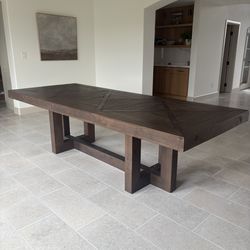 Brown Natural Solid Pine Wood Rectangular 106" Table - $600 obo
