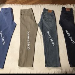 Men’s Pants Zoni $9/ Dockers $9/ Levi’s 559 $15/ Levi’s 505 $15