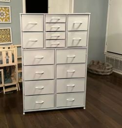 Unopened box 16 drawers  white with wooden top