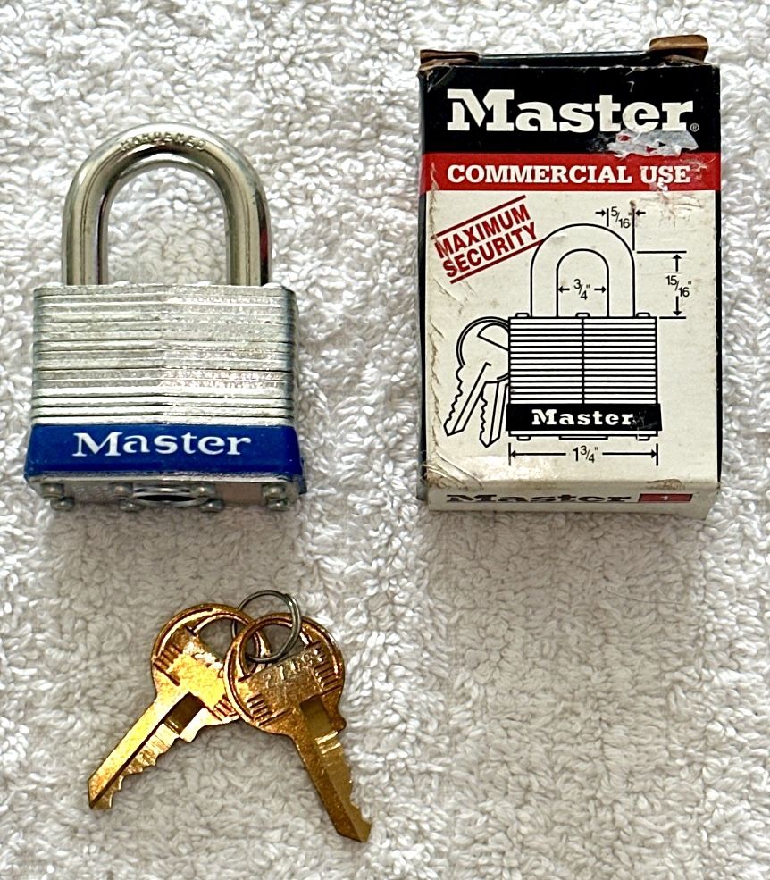 Master Lock Maximum Security Commercial Grade-Padlock-#1 with Two Keys-New in Box.